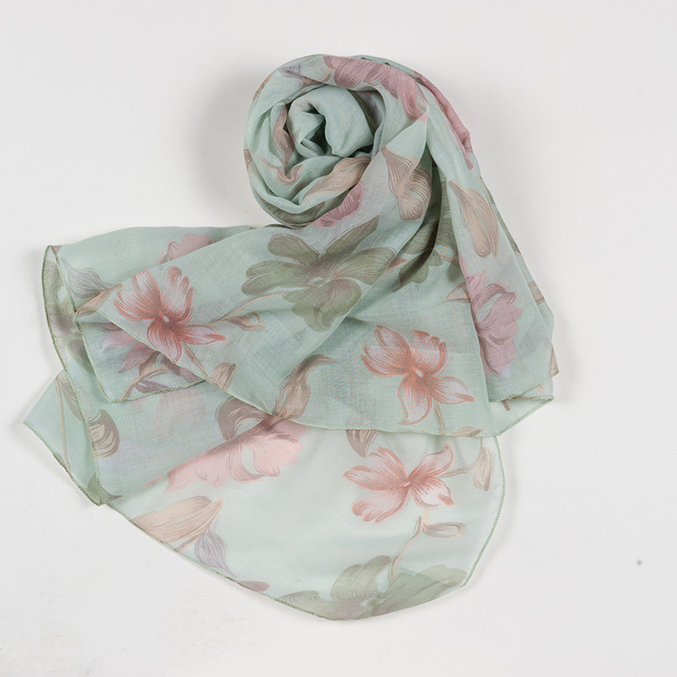 Women Butterfly Print Soft Long Neck Wrap Shawl Stole Spring Autumn Scarf (SW105)