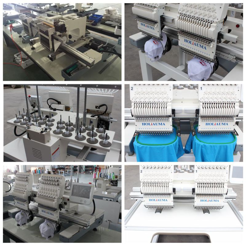 New Condition 2 Head 15 Color Computerized Automatic Embroidery Machine for 3D Cap Garment Embroidery