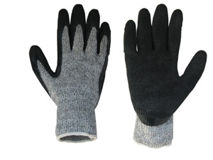 String Knit Liner Black Latex Coated Work Glove