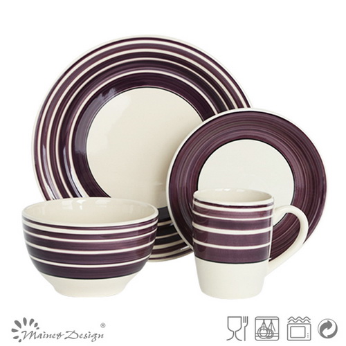 Hand Painting Round Circle 16PCS Dinnerware Set