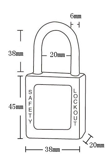 38mm Dustproof Insulation Safety Padlock, Nylon Lock