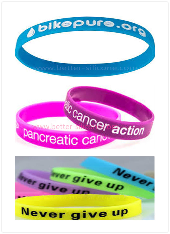 Debossed Color Filled Silicone Wristband