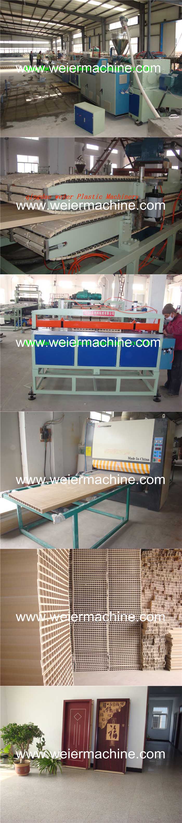 Plastic Wood PVC WPC Door Hollow Board Extrusion Machine From 15 Years Factory