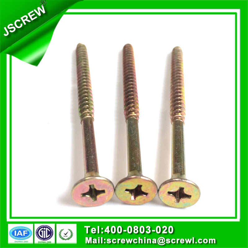 70mm Yellow Zinc Plated Half Threaded Self Tapping Screws for Wooden