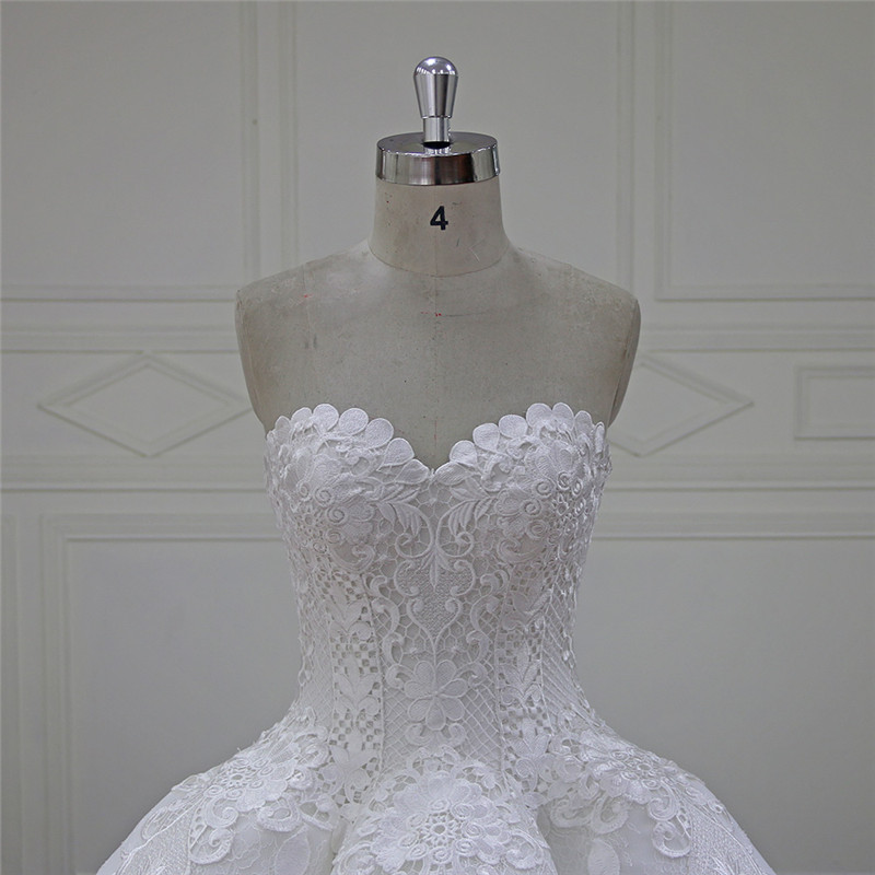 Sweetheart Neck Line Bridal Dress Low Waist Wedding Dress