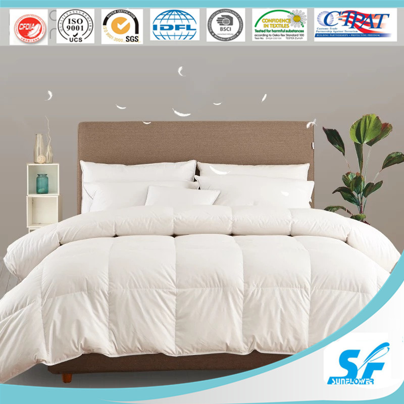 100% Pure Cotton Solid White Down Duvet