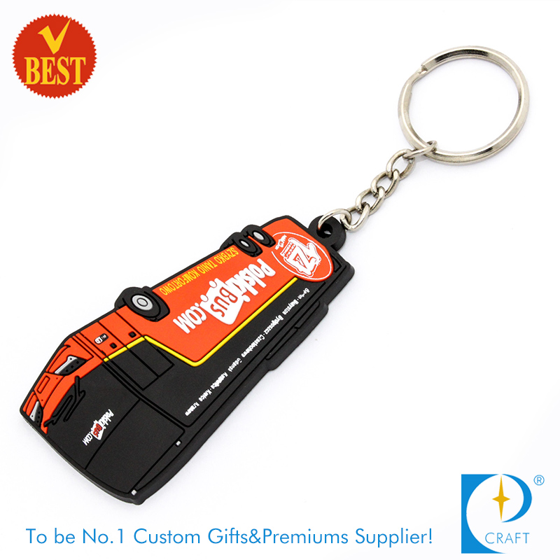 China High Quality Fashion Customized Shape Rubber Key Ring at Factory Price