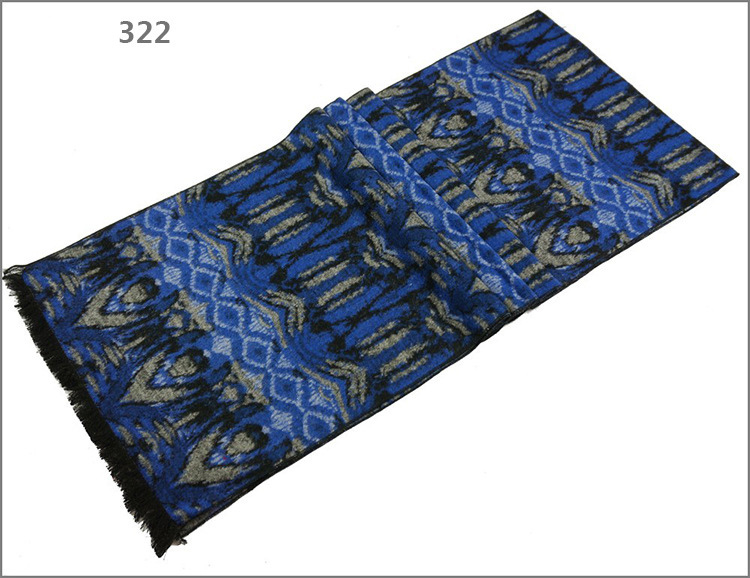 Men's Womens Unisex Reversible Cashmere Feel Winter Warm Printing Thick Knitted Woven Scarf (SP819)