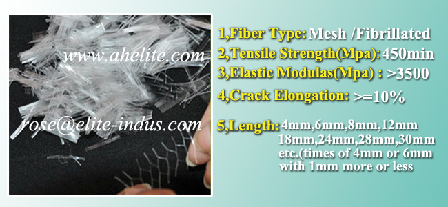 Crack Prevention PP Mesh Fibre for Concrete and Mortar