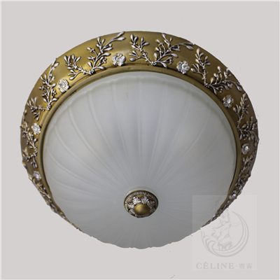 Resin Ceiling Light with White Glass Shade (SL92675-3)