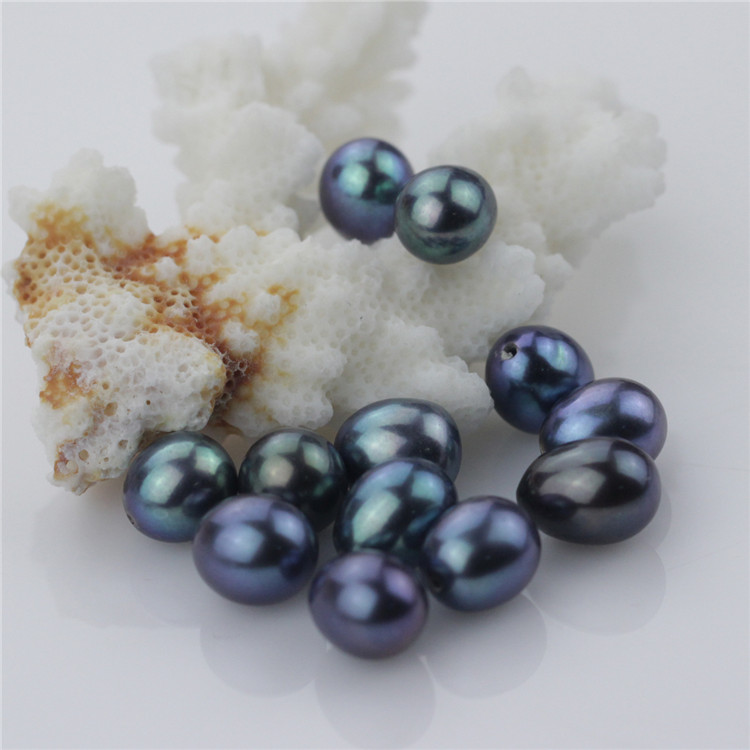 Snh Black Color Natural Loose Teardrop Pearl Beads