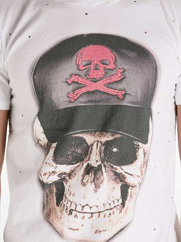 Cool Skull Screen Printing Fashion Custom Cotton Wholesale Men T Shirt