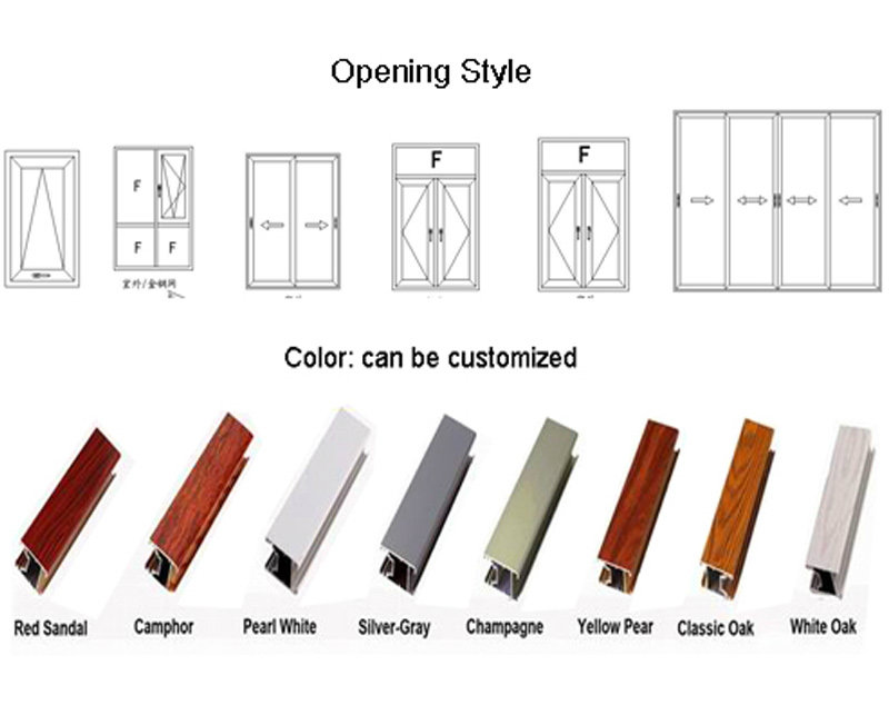 Hollow Design Aluminum Casement Thermal Break French Door (FT-D80)