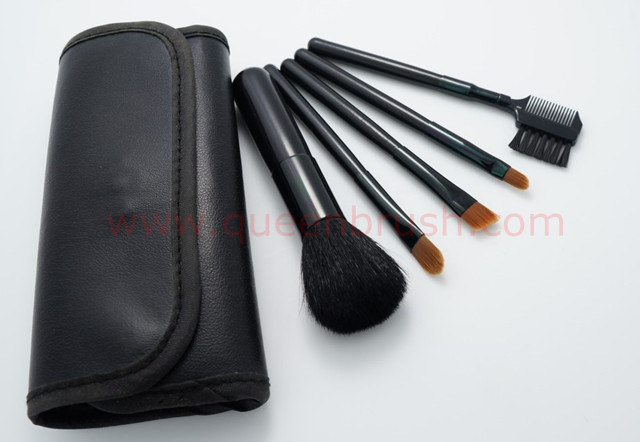 Free Sample 5PCS Black Nylon Cosmetic Brush Set