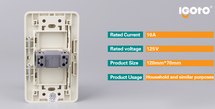 1 Gang 1 Way Switch with Fluorescence