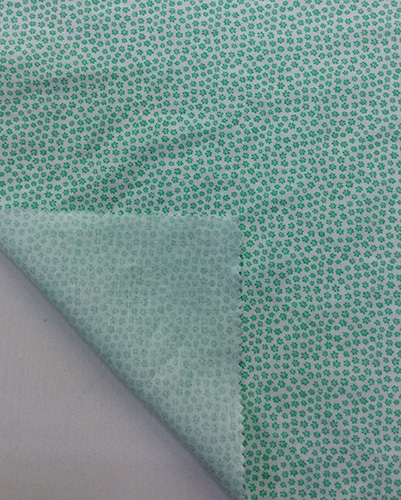 Linen/ Cotton Blending Floral Printed Fabric with Lt Green Color