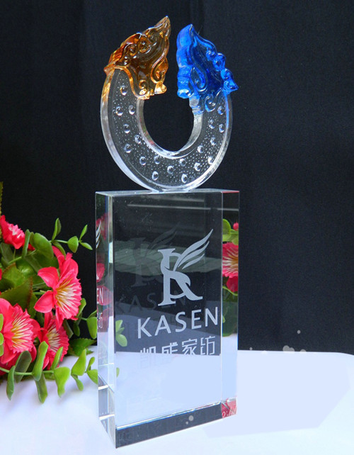 Glass Colored Popular Promotional Crystal Craft Crystal Award