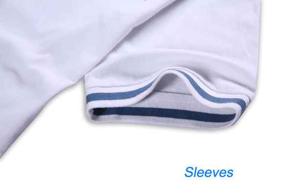 White Jacquard Collar & Cuffs Polo Shirts