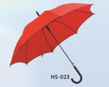 Auto Open Red Pongee Straight Umbrella (HS-023)