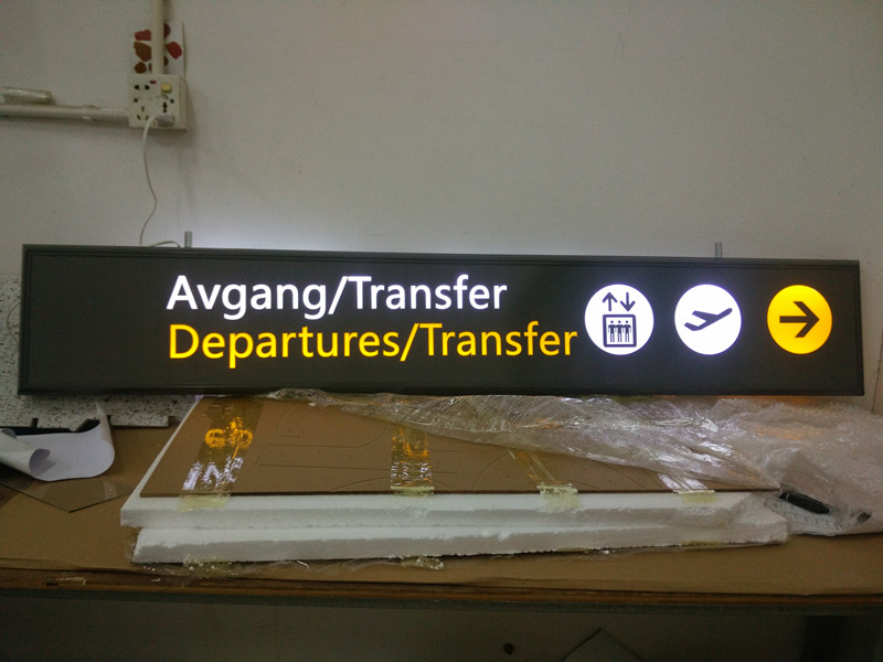 Airport Train Station Metro Indoor Aluminum Frame Acrylic LED Guide Directory Sign