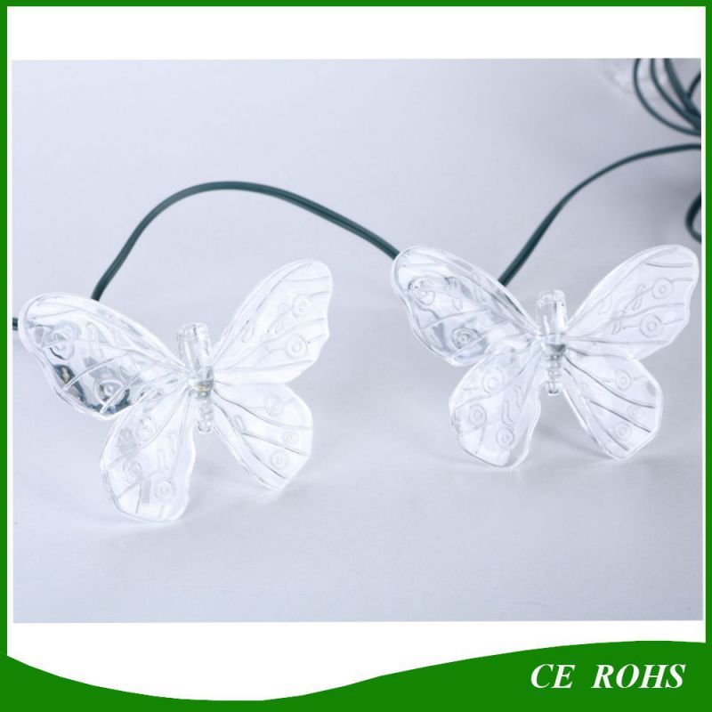 Solar Holiday LED Garlands String Lights 50 LED Colorful Butterfly Wedding Event Party Garden Decoration Lamps Luce Solare