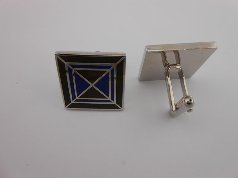 Promotion Custom Metal Square Silver Plated Cufflink (GZHY-XK-018)