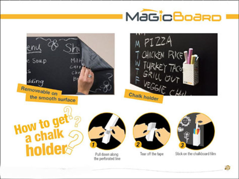 Self-Adhesive Black Chalkboard for Shool and Office Supply