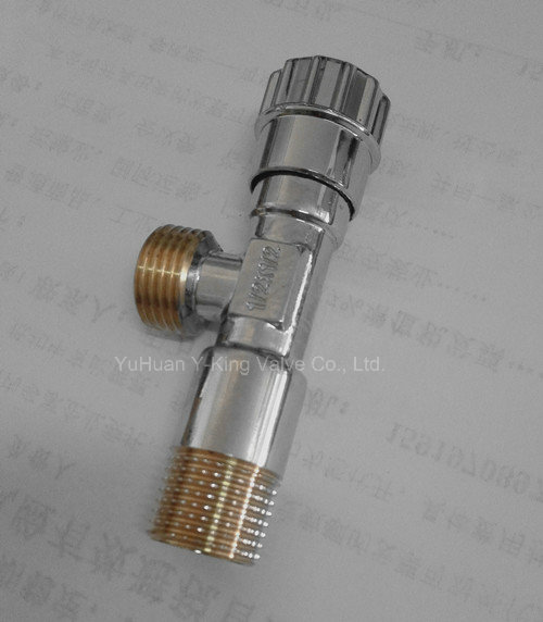 Brass Polished Angle Valve with Plastic Handle (YD-5013)