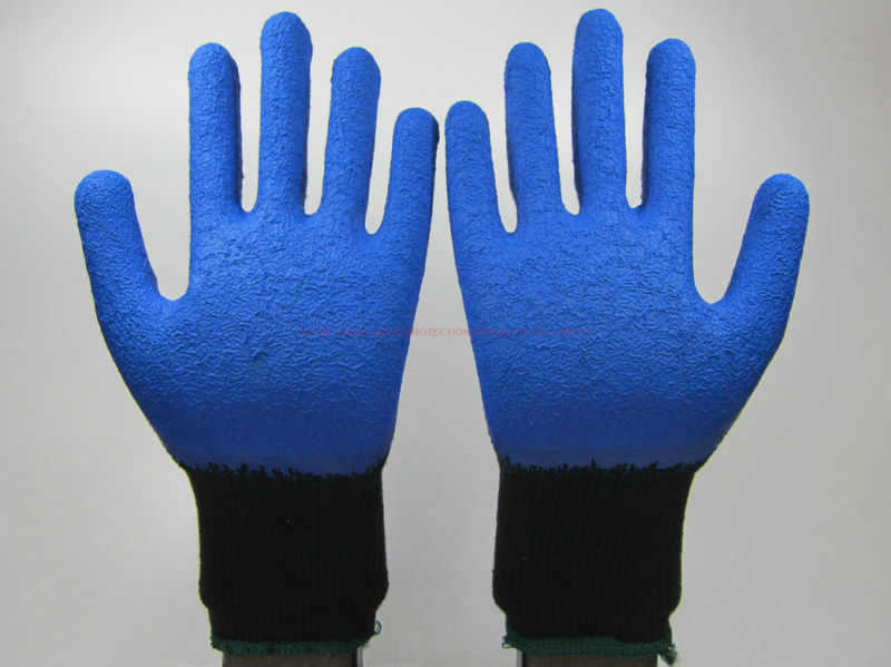 Crinkle Latex Coated Industiral Labor Protective Safety Work Gloves (LS004)