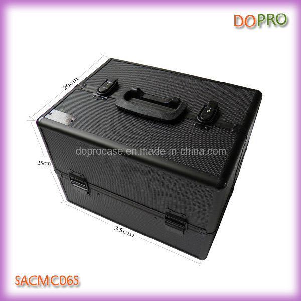 Black ABS Beauty Case Aluminum Frame Make up Suitcase for Cosmetics (SACMC065)