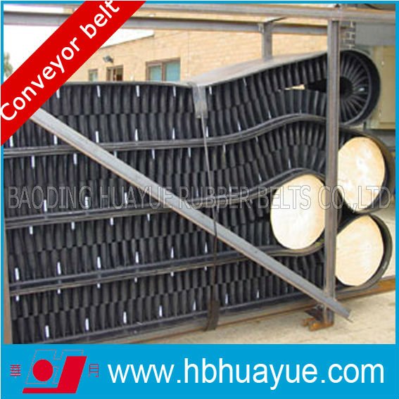 Vertical Angle Black Rubber Conveyor Belt / Sidewall Conveyor Belting