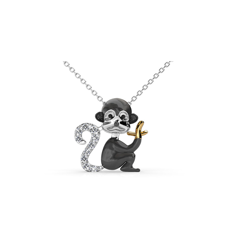 Destiny Jewellery Crystal From Swarovski Monkey Pendant & Necklace