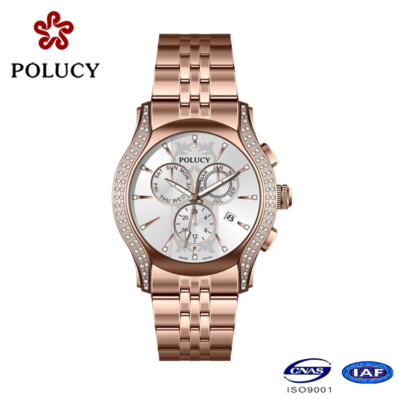 316L Stainless Steel Rose Gold Waterproof Watch Custom