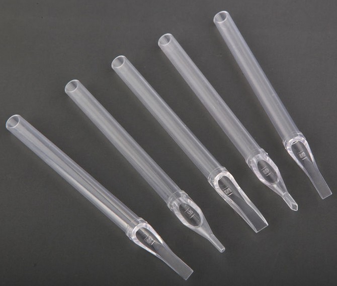 New Stainless Steel Open Flat Long Tattoo Tips Tubes Kit