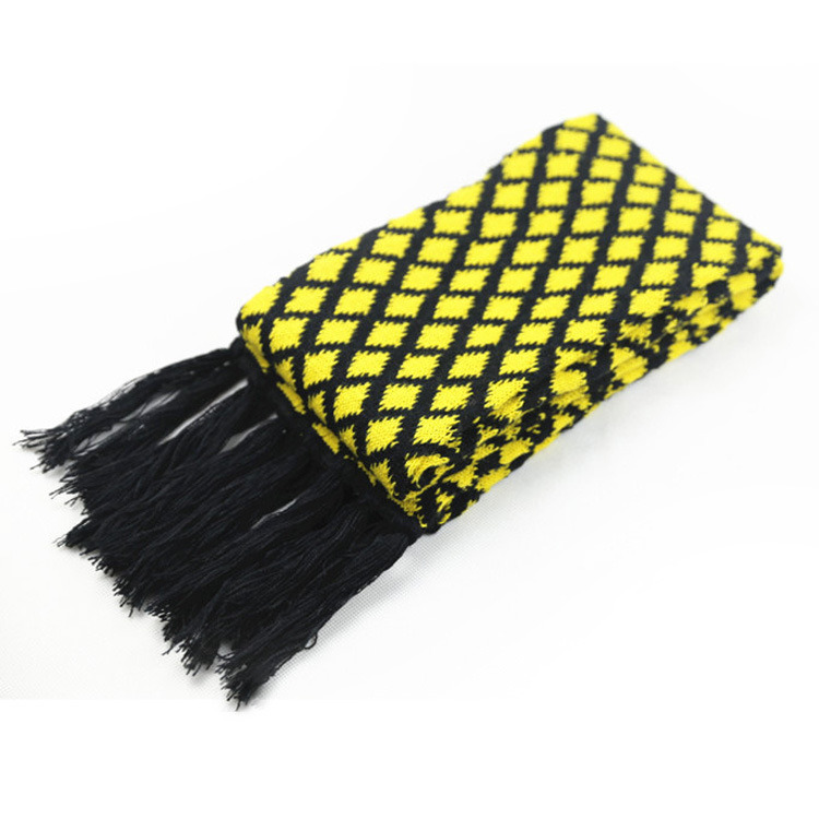 Unisex Winter Warm Diamond Checked Fringes Heavy Knitted Scarf (SK174)