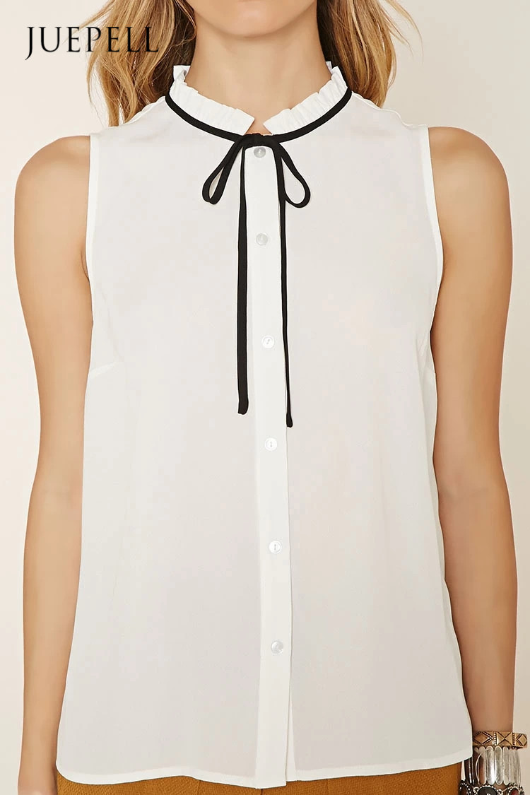 OEM Tie-Neck Ruffled Tank Tops