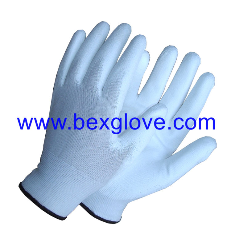 13 Gauge Polyester Liner, Polyurethane Coating Glove