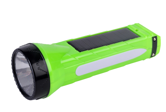 Solar LED Flashlight with Rechargeable Battery