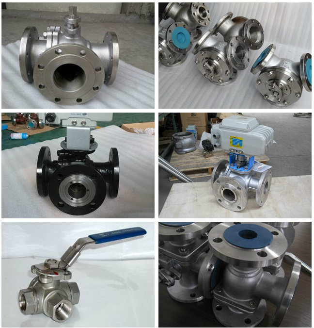 Three Way Reduced Port Medium Temperture Ball Valve with Handle