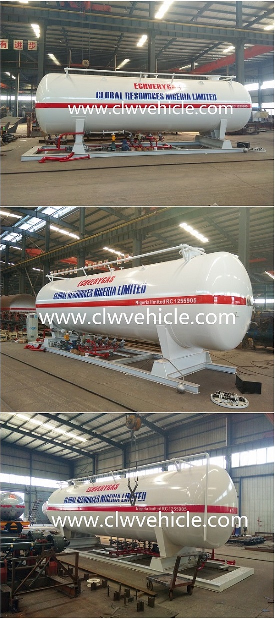 5m3 LPG Filling Plant 20m3, 40m3 LPG Skid Station LPG Gas Station with Double Nozzle Dispenser for Nigeria
