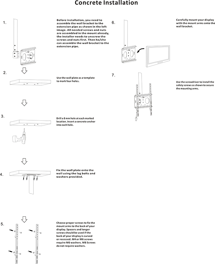 New Design Adjustable TV Ceiling Bracket Hanging Mount