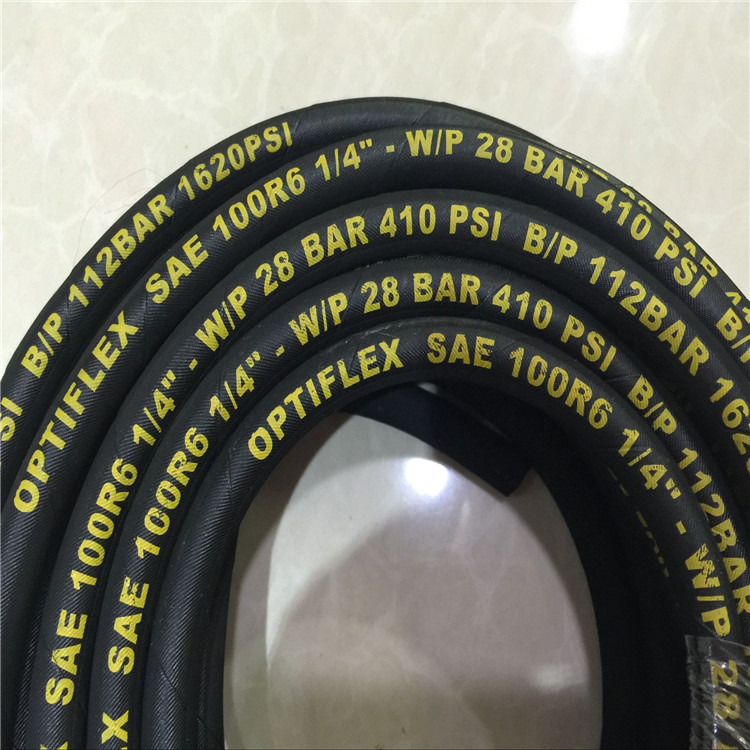 Fibre Braided Rubber Hydraulic Hose SAE 100r6 Manufactre