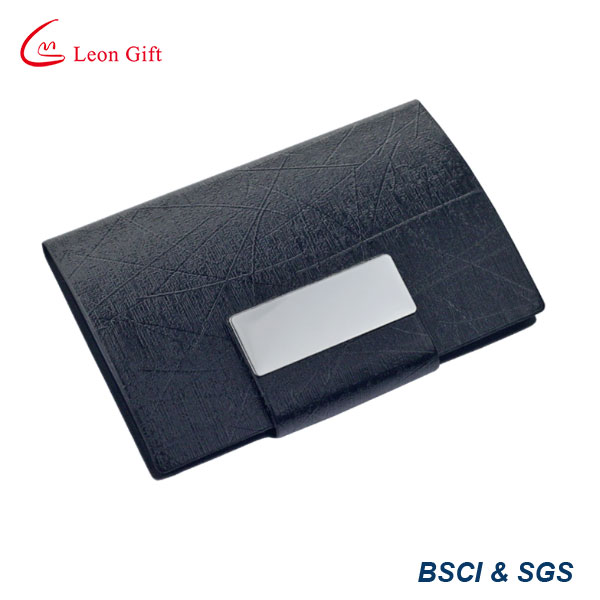 Wholesale Metal PU Leather Business Name Card Holder Promotion