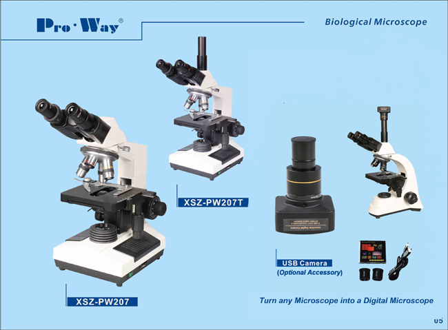 40X-1000X LED Seidentopf Trinocular Biological Microscope (XSZ-PW207T)