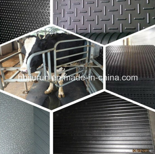 Interlocked Cow Rubber Stable Mat with Qrange Line Pattern