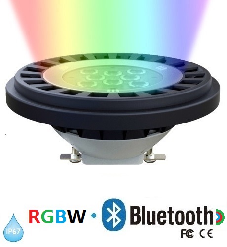 ETL Bluetooth Dimmable RGBW LED AR111/PAR36/G53 IP67outdoor Spotlight