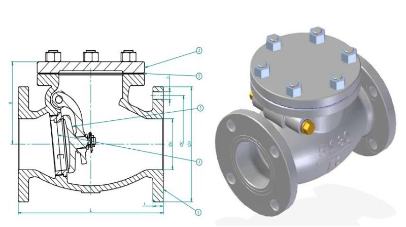 BS5153 Pn16 Cast Iron Swing Check Valve