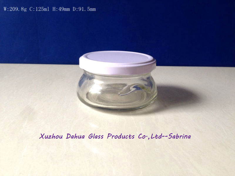 125ml Food Grade Clear Glass Jar for Goose Liver Paste with Tin Lid