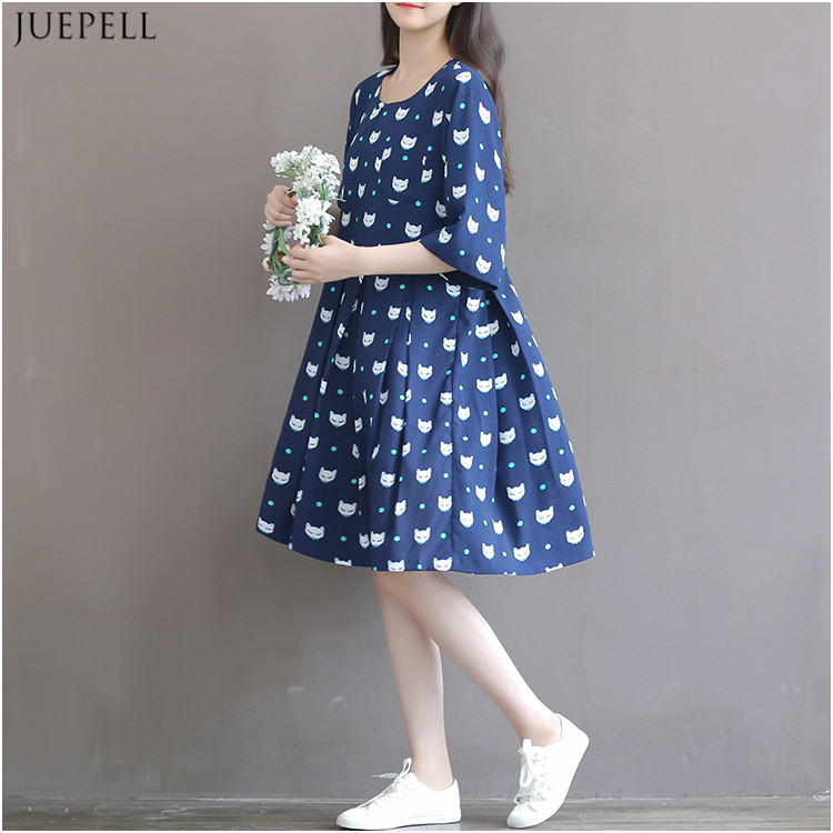 Cotton/Linen Daily Wear New Fashion Floral Print Casual Girls' Dress