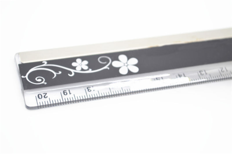 Color Plastic Ruler with Aluminum Side 2016 for Office Stationery